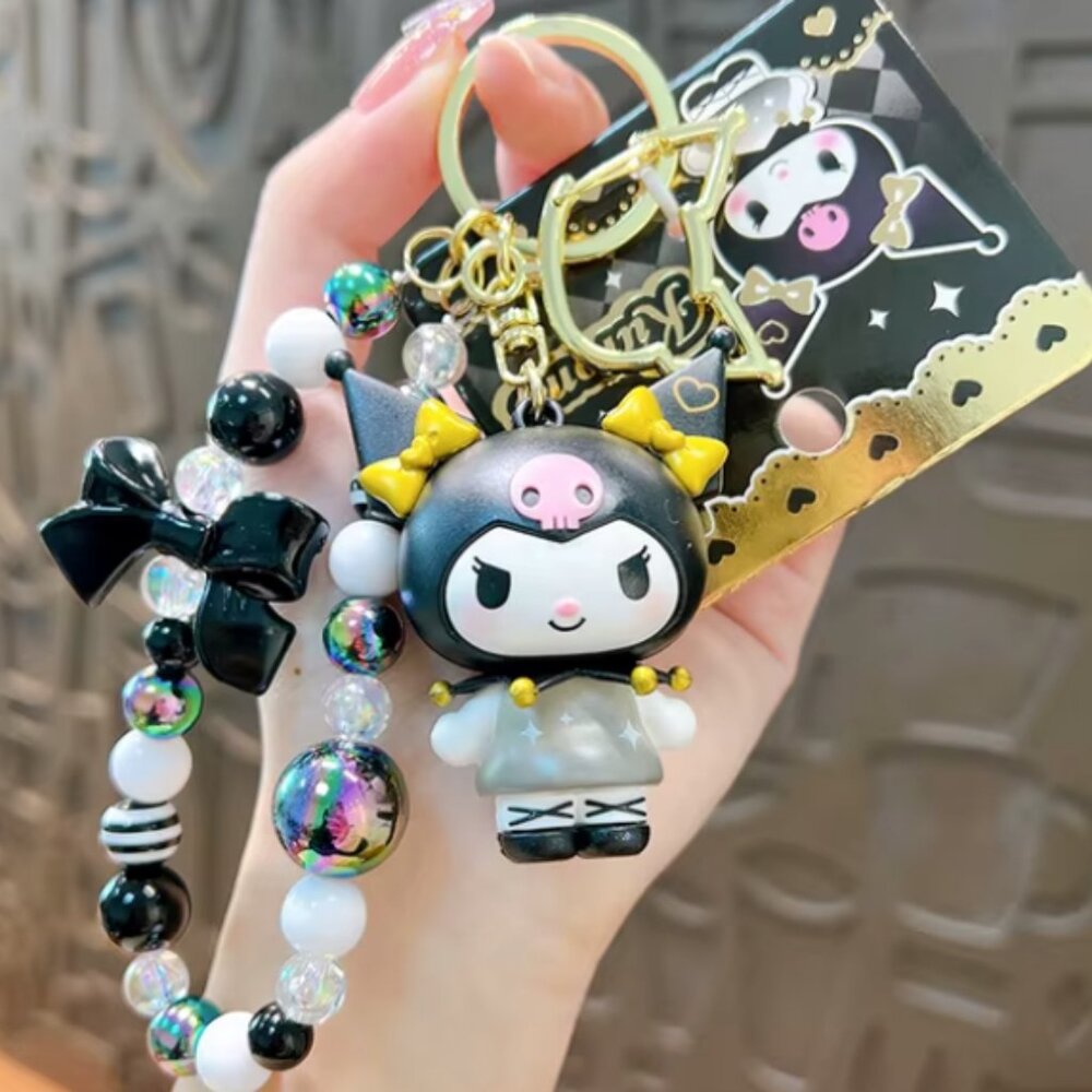 Sanrio Kuromi Doll Keychain and Bracelet! 🖤🌸